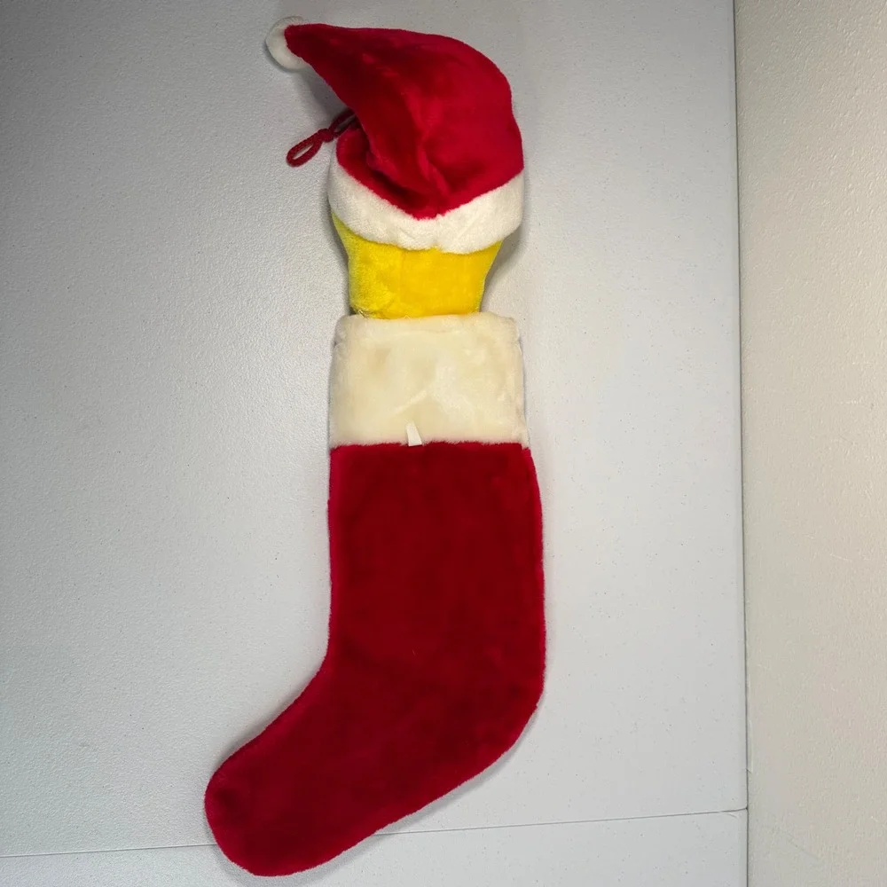 Vintage Tweety Bird Christmas Stocking Looney Tunes Plush Santa Hat Holiday Deco